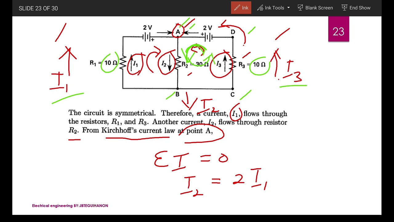 Direct Current Kirchhoff's current and voltage Law Sample Calculation (Tagalog)