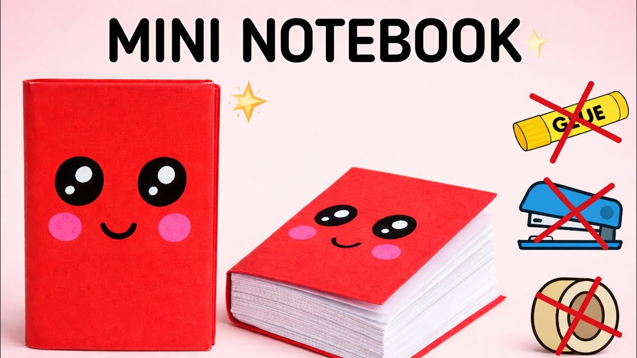 How to Make DIY Mini Notebook 📒| Cute Paper Notebook | No Glue | Easy School Craft.