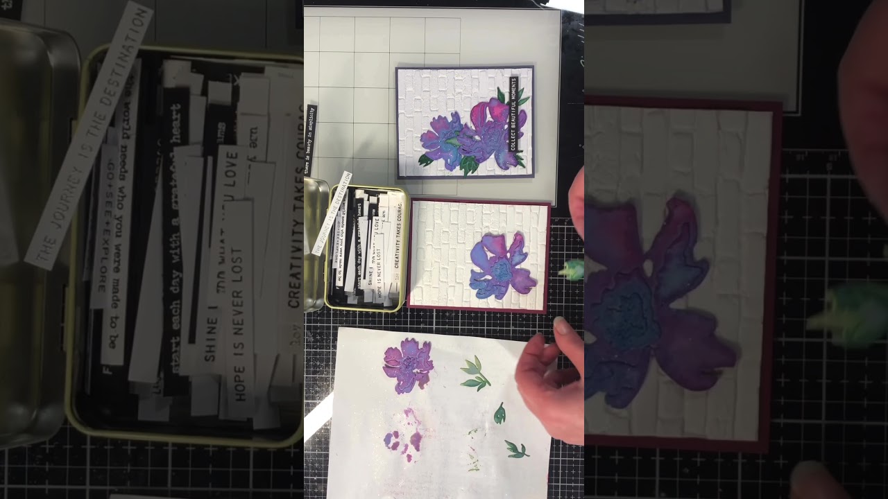 Use Distress sprays to colour Die Cuts #cardmaking  #distressspray #shorts