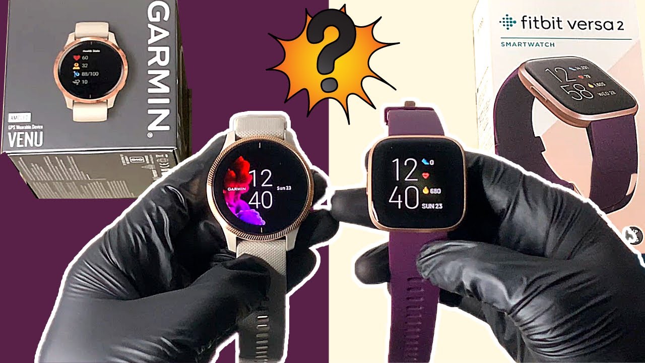 Сравнение Garmin Venu Rose Gold и Fitbit Versa 2