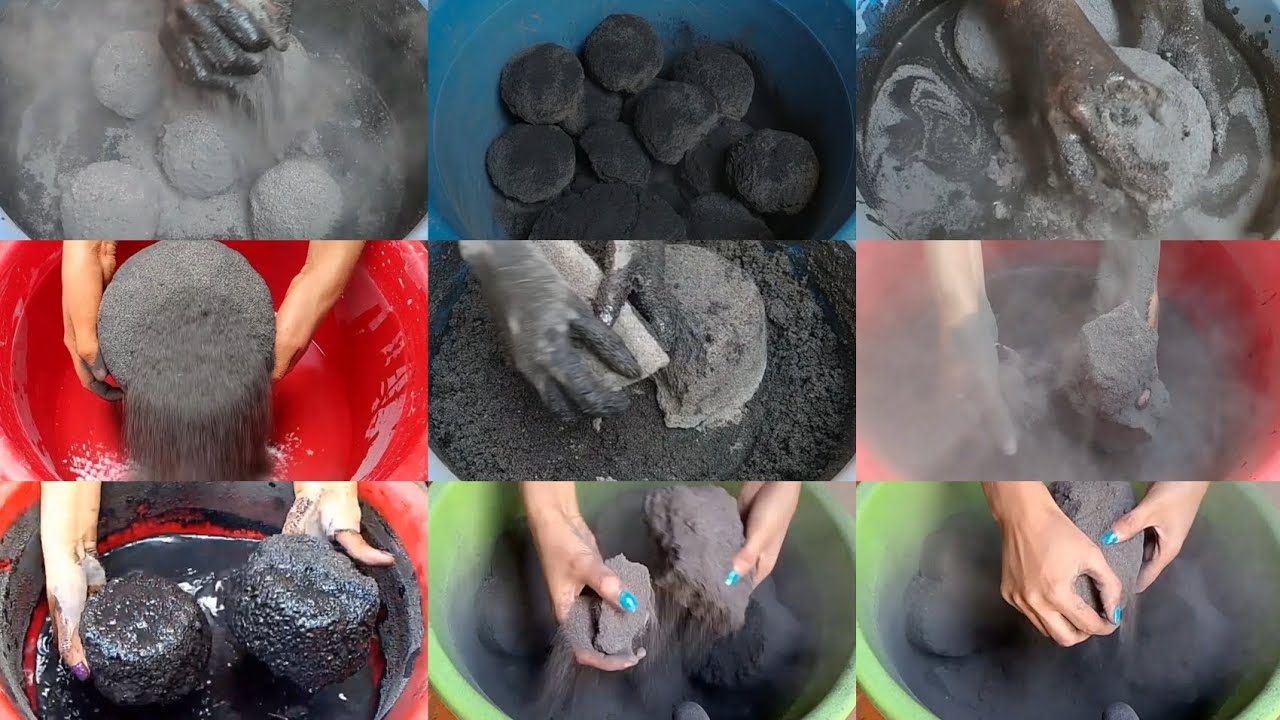 Pure Black Charcoal Sand 🖤|| Satisfying|| Must Watch ✨|| Subscribe 🌸