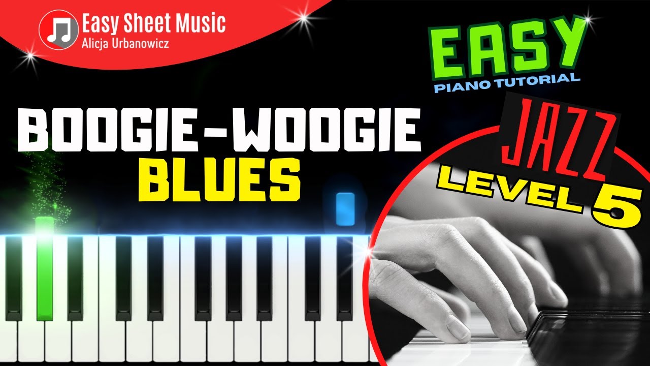 Boogie-Woogie Blues for Beginners - Easy Piano Tutorial for Kids 👇 Sheet Music👇 Level 5 - SLOW / PDF