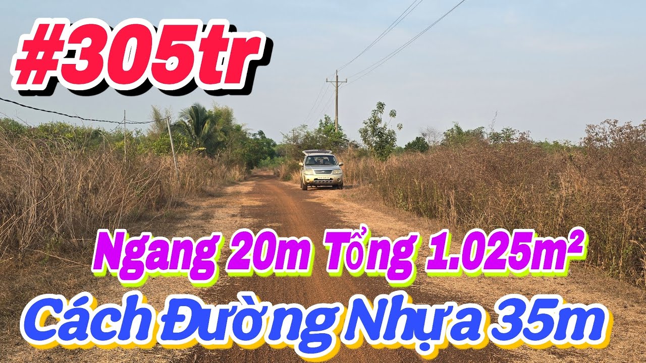 (02) 305tr | Đất Phường An Lộc, Ngang 20m Tổng 1.025m², Cách nhựa 35m, LH 0867251968 #bdsbinhphuoc