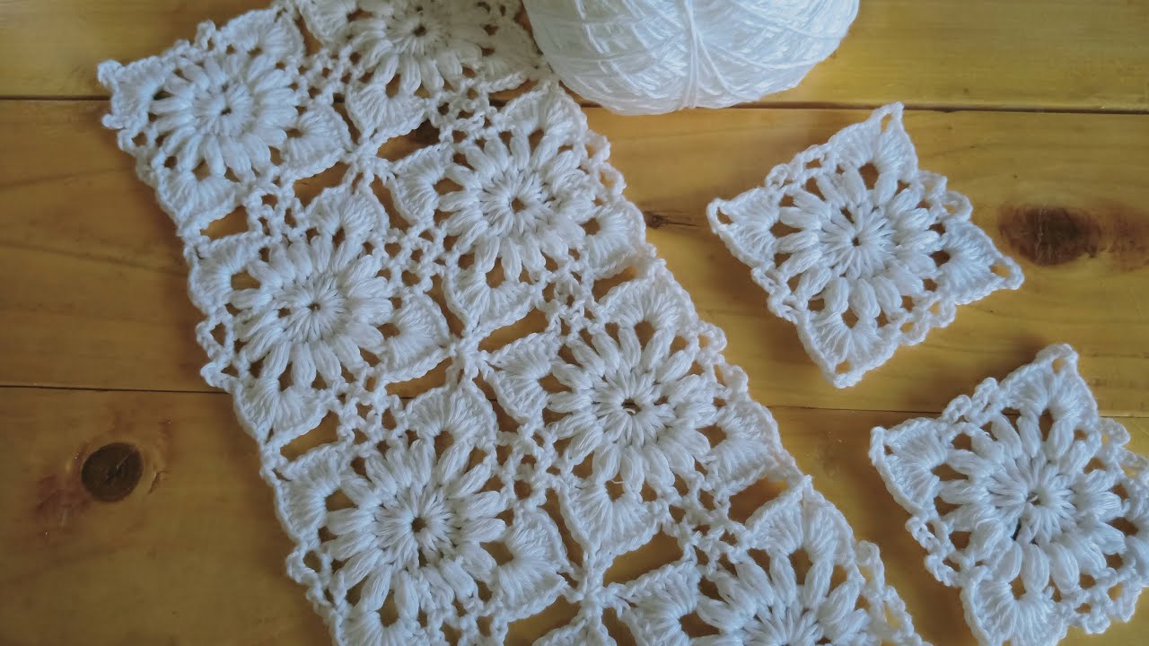 Tutorial granny square motif bunga