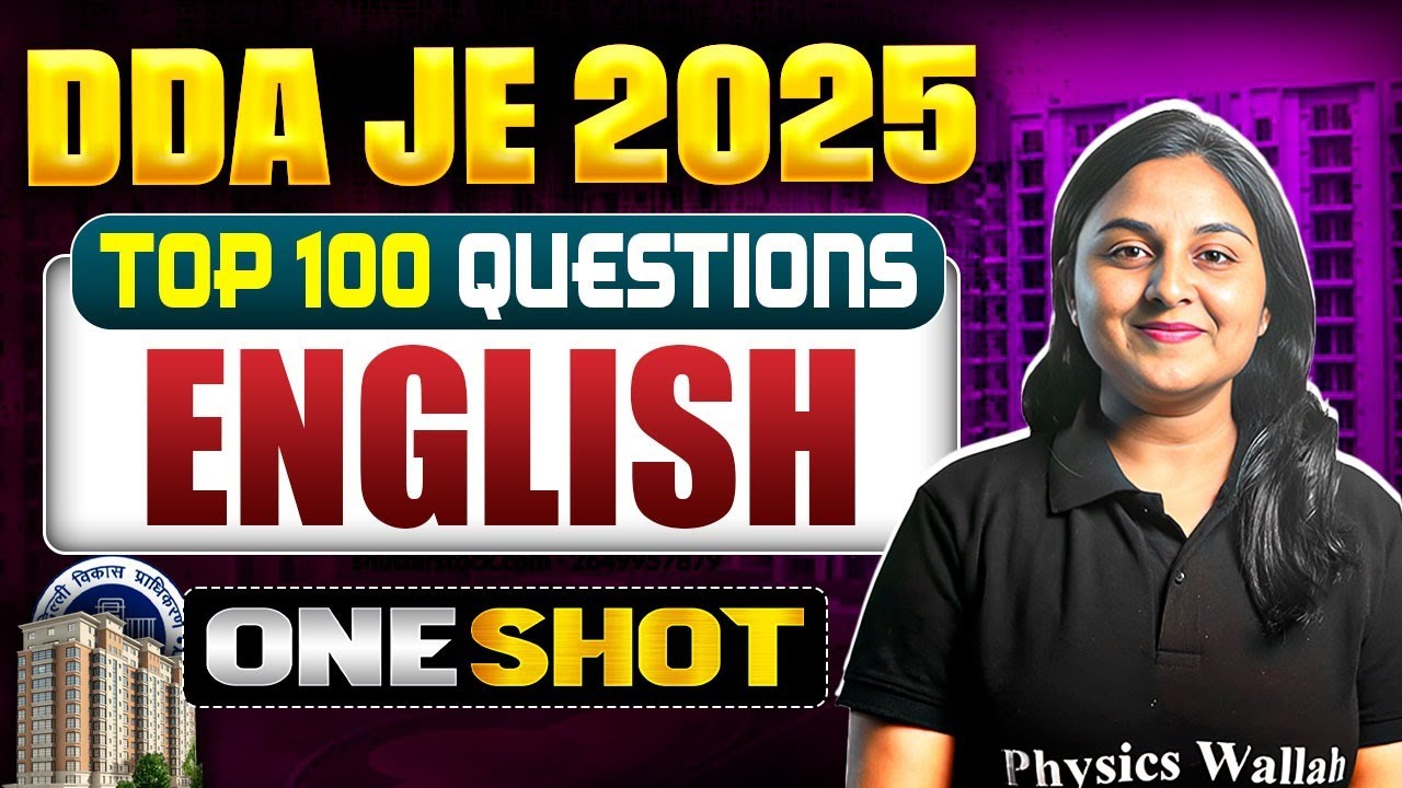 English In ONE SHOT | DDA JE Non Tech Classes | English DDA JE | DDA JE 2025