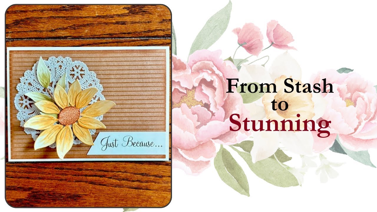 Vintage Floral Card with Distress Watercolor