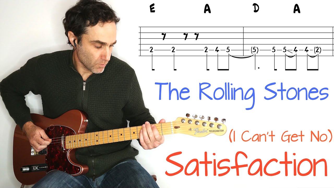 Satisfaction - The Rolling Stones - Guitar lesson / tutorial / cover with tab