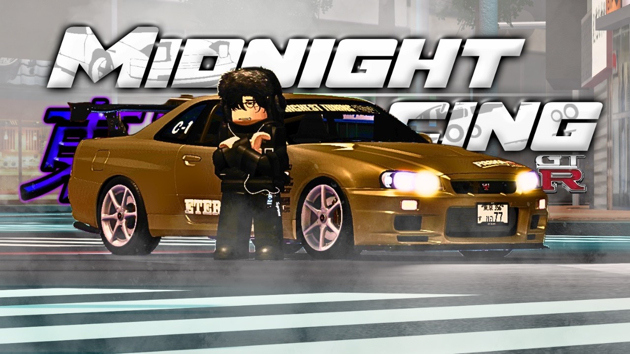 NISSAN GTR R34 in Midnight Racing: Tokyo (Roblox Cinematic) - CONGASO (Super Slowed)
