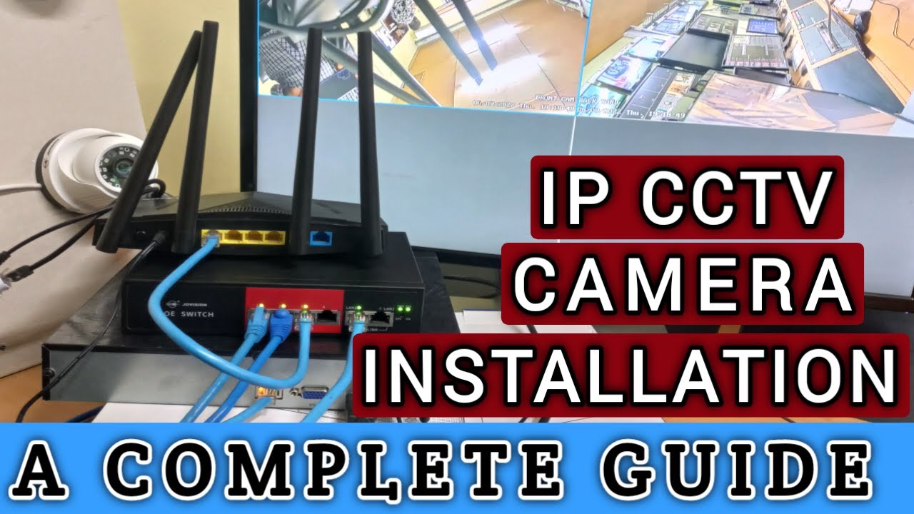DIY - IP CCTV camera installation, using a Single POE switch with view on phone.