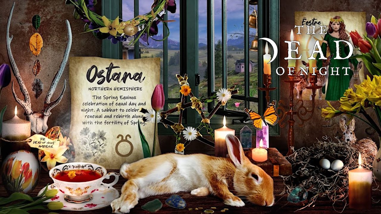 Witch's Ostara Altar Ambience 🧹🕯️🌷🥚🐇 | Spring Equinox | Witch ASMR & Nature Sounds