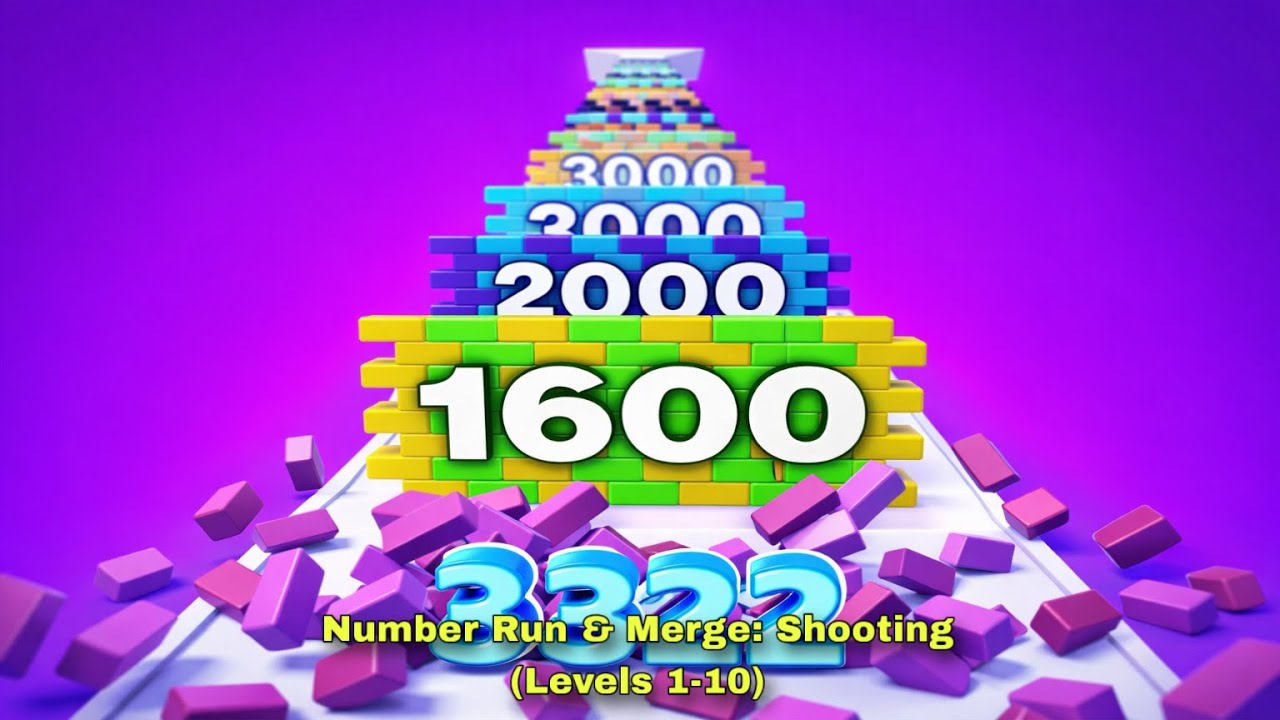 Number Run & Merge: Shooting - All Levels Gameplay Pop Pi (Levels 1-10)