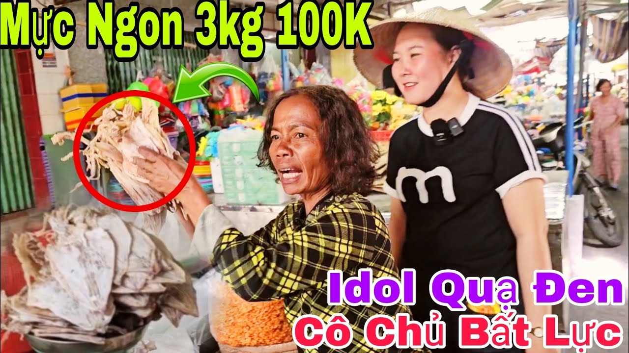 Idol Quạ Đen,,Đi Chợ Mỹ Xuyên Bán Khô Mực Cô Chủ B.ất L.ực,,Cả Chợ Vui Như Ngày Tết...i