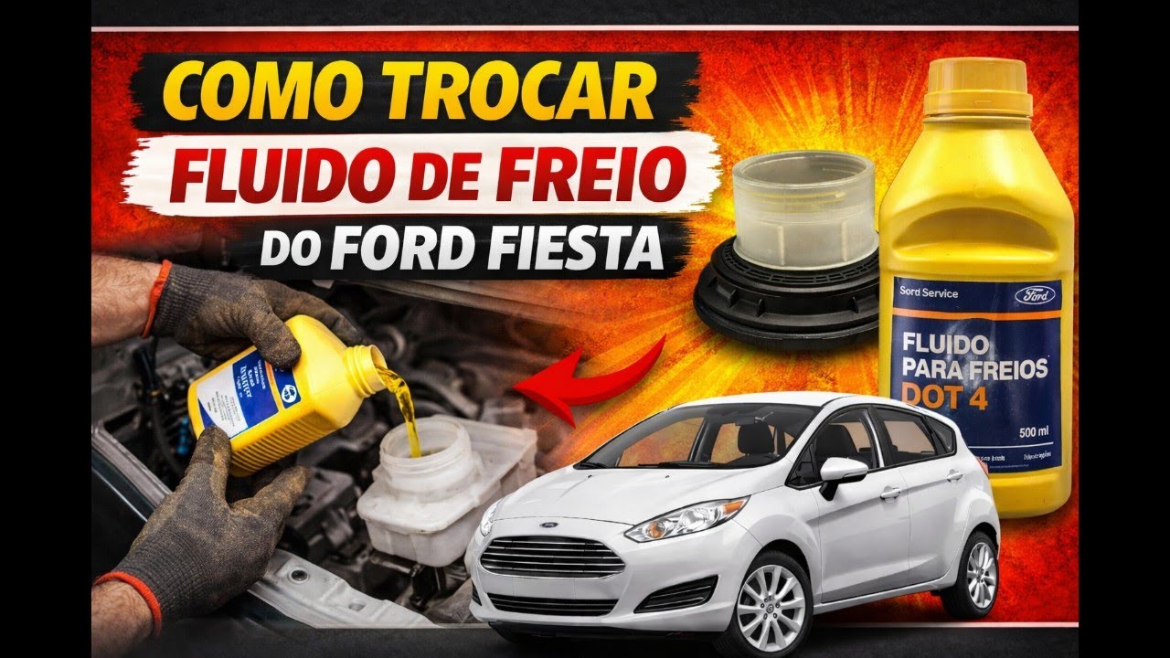 Como trocar fluido de freio do Ford Fiesta, Ford Ka, Ecosport ou Courier, (changing car brake fluid)
