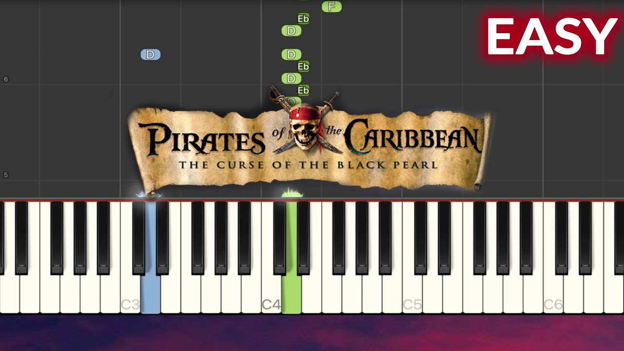 Pirates of the Caribbean - The Black Pearl EASY Piano Tutorial