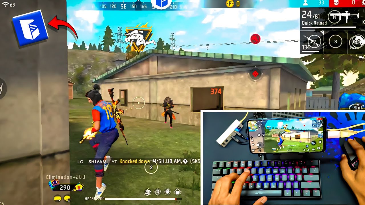 GG Mouse Pro in Mobile | how to play free fire with keyboard mouse in mobile in hindi