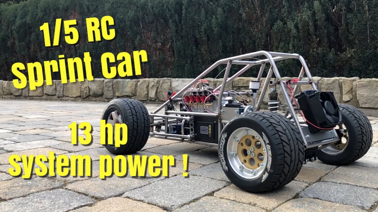1/5 RC Sprint Car - drivetrain completed! Hybrid system reveal