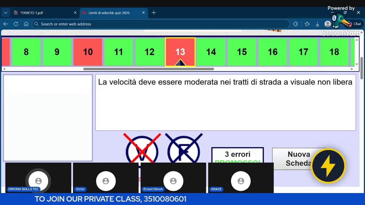 QUIZ PER SEGNALI DI DIVIETO , SCHEDA 1 ----4 ,LIMITI DI VELOCITA  SCHEDA 1 PATENTI B .