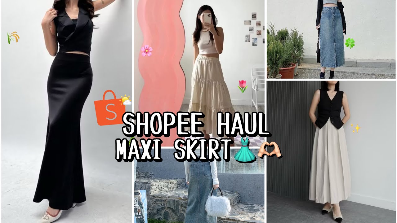 SHOPEE HAUL ROK MIDI & MAXI ALA KOREA HIJAB FRIENDLY WAJIB PUNYA PART 2 | ANGGUN BANGET!!