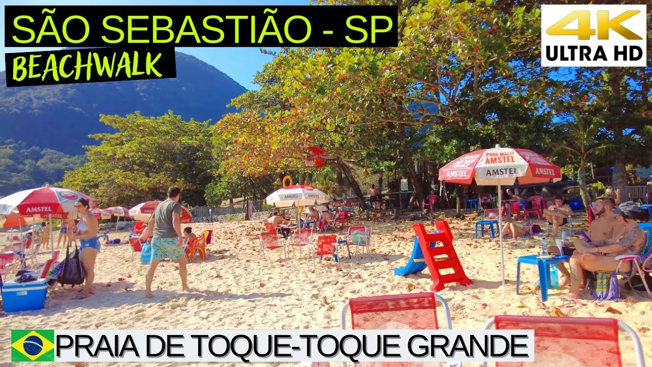 Caminhando na Praia do Toque -Toque Grande 🇧🇷 S&atilde;o Sebasti&atilde;o, Litoral Norte SP #brazil #beach #4kwalk