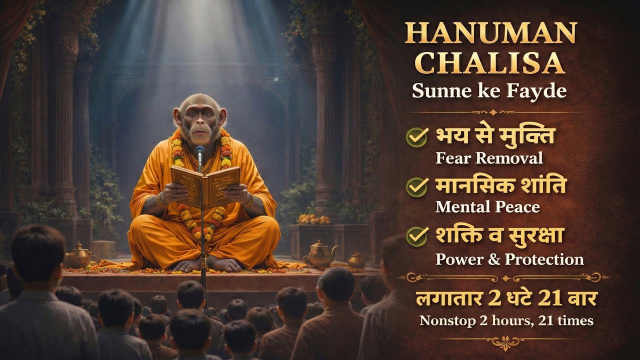Hanuman Chalisa 21 Times (Nonstop 2 Hours) | Powerful Chanting | Kailash Raaga #fasthanumanchalisa