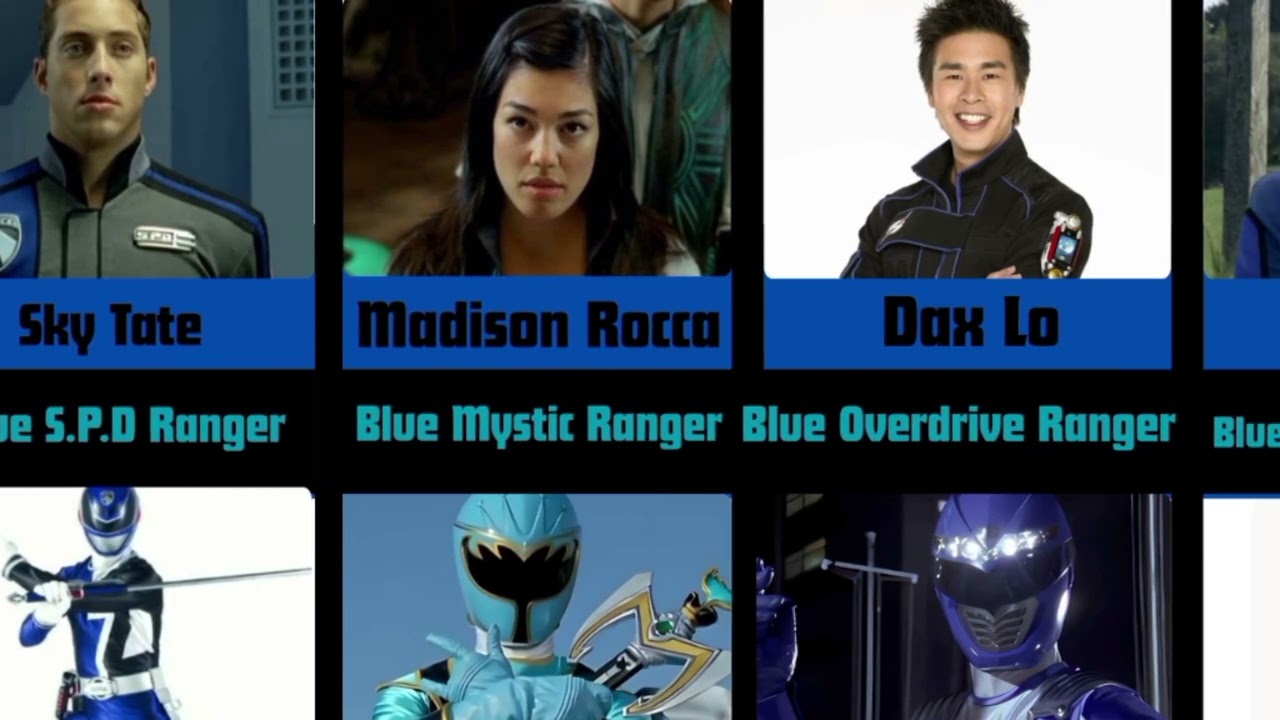 Every Blue Ranger from Power Rangers MMPR to Cosmic Fury.