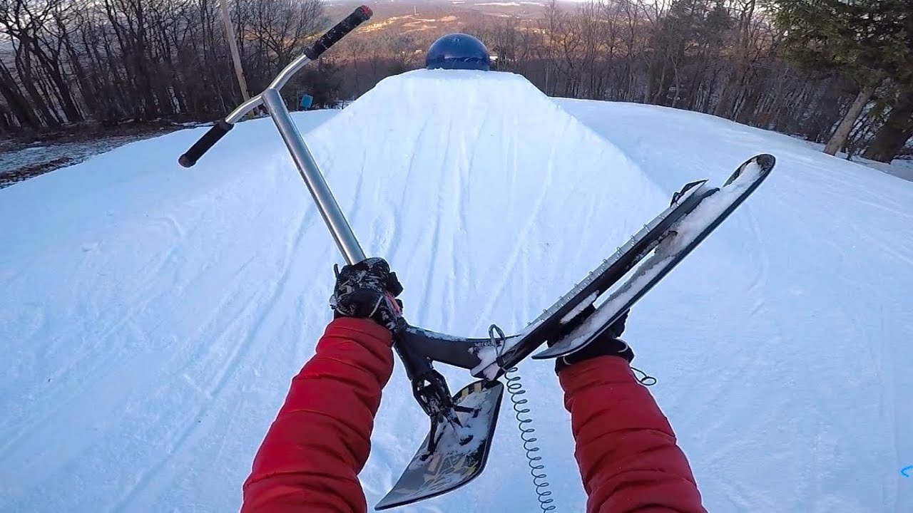 EPIC SNOW SCOOTER TRICKS ON MOUNTAIN!
