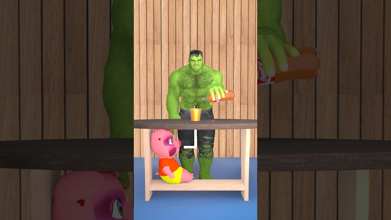 Hulk vs Pig | Piggy drink all the cola | Marvel Animation