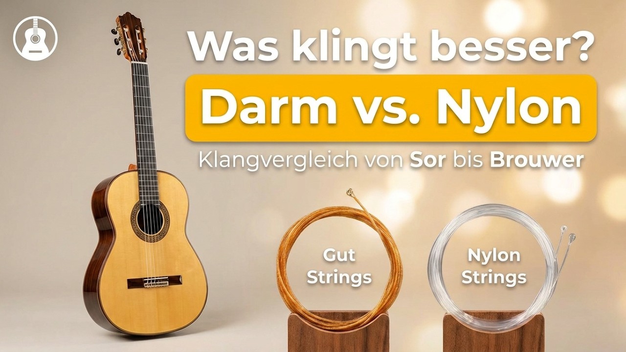 Darm versus Nylon auf einer modernen Gitarre, Klangvergleich von Sor bis Brouwer