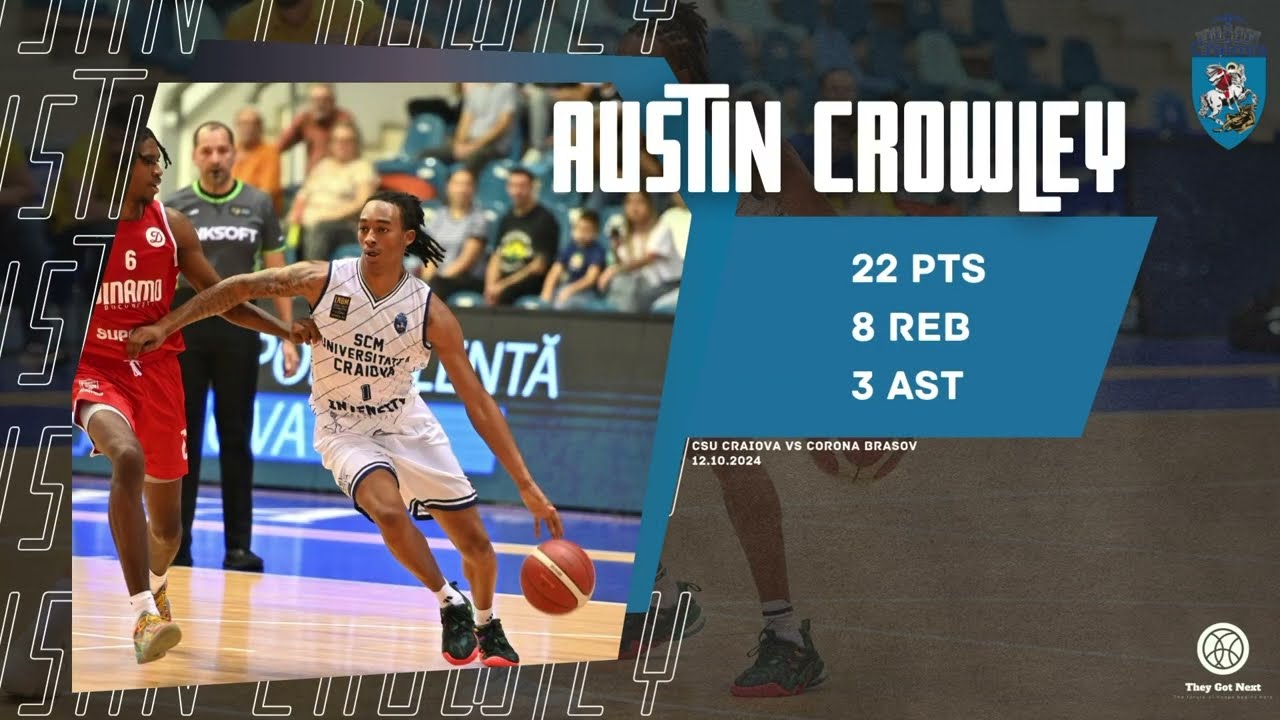 Austin Crowley 22 Points, 8 rebounds | SCMU Craiova | Liga Națională Highlights