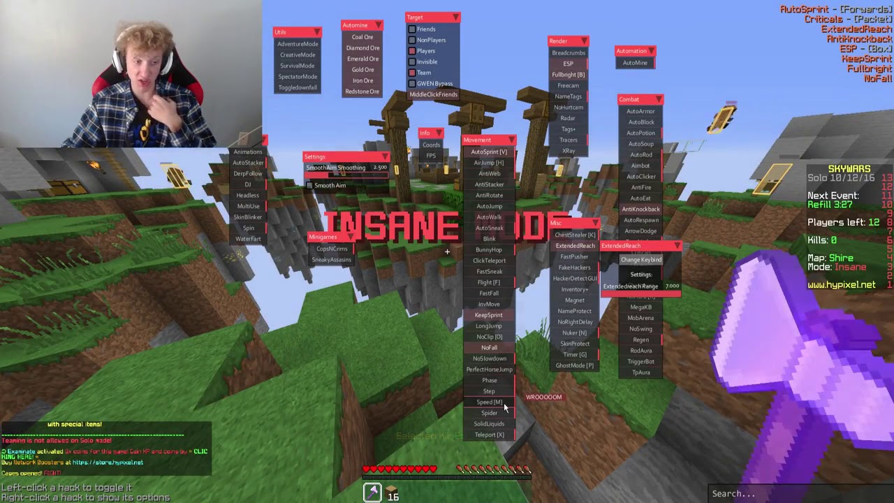 HACKING ON HYPIXEL WITH THE JIGSAW HACKED CLIENT!!