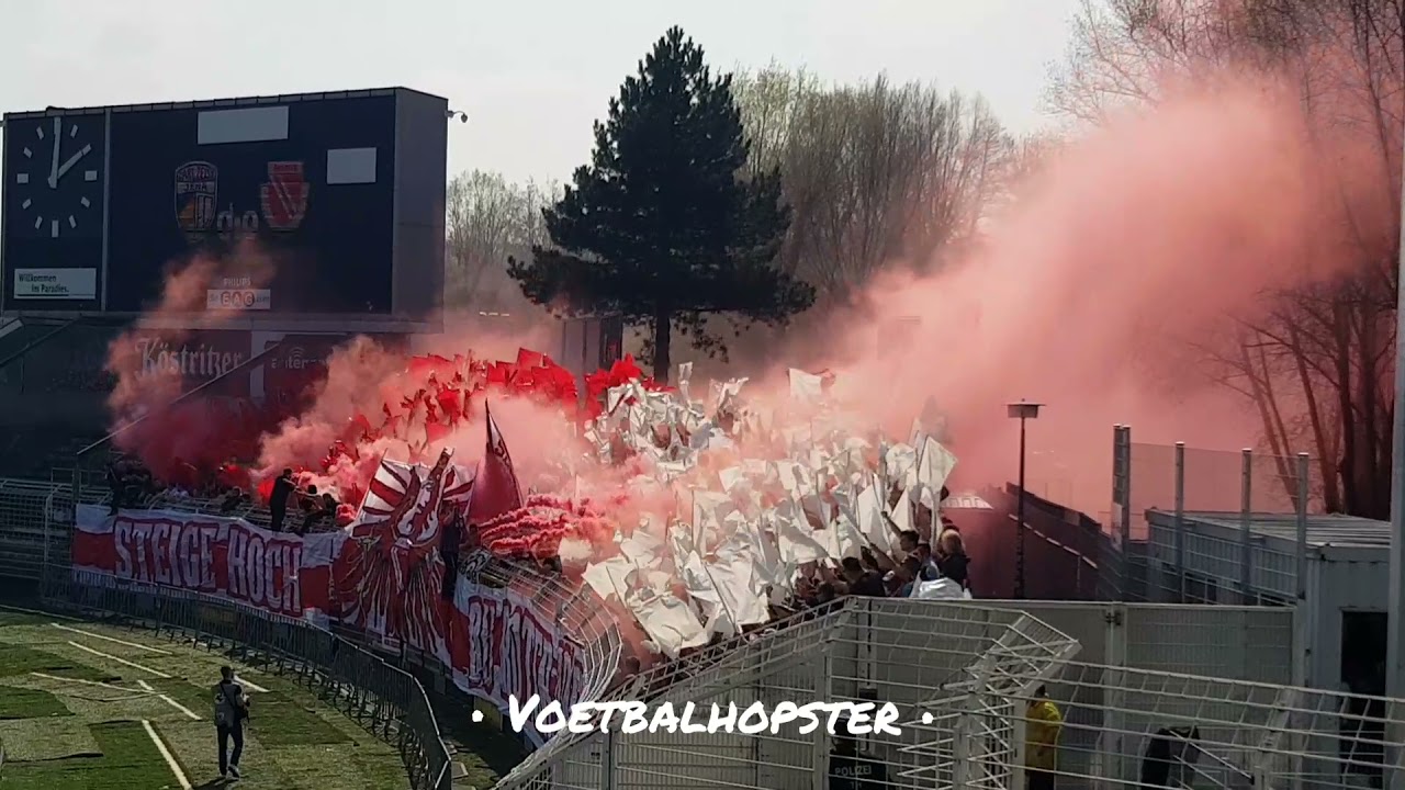Energie Cottbus in Jena pyro &bull; FC Carl Zeiss Jena - 1. FC Energie Cottbus (2-1) 06-04-2019