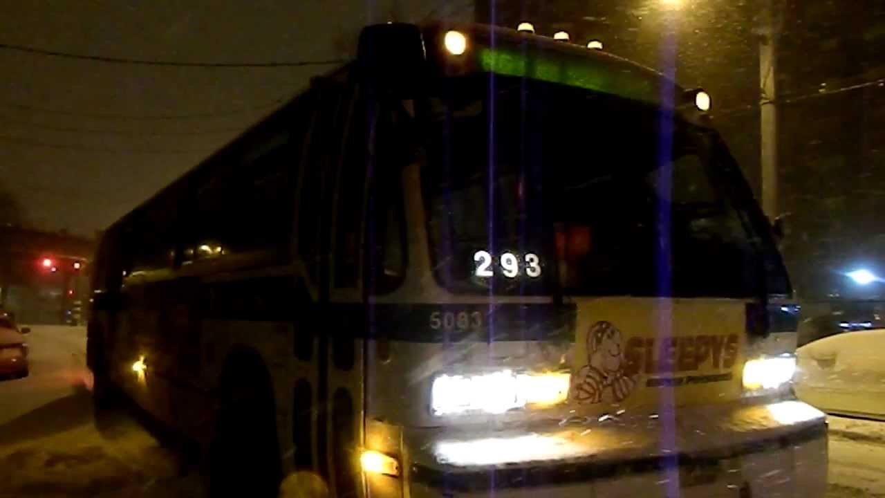 MTA New York City Bus 1999 NovaBUS RTS-06 #5083 sliding in the snow (02/09/2013)