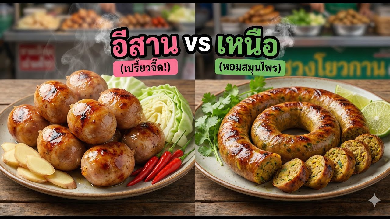 ไส้กรอกอีสาน vs ไส้อั่ว 🔥 ศึกไส้กรอกภูมิภาค! 