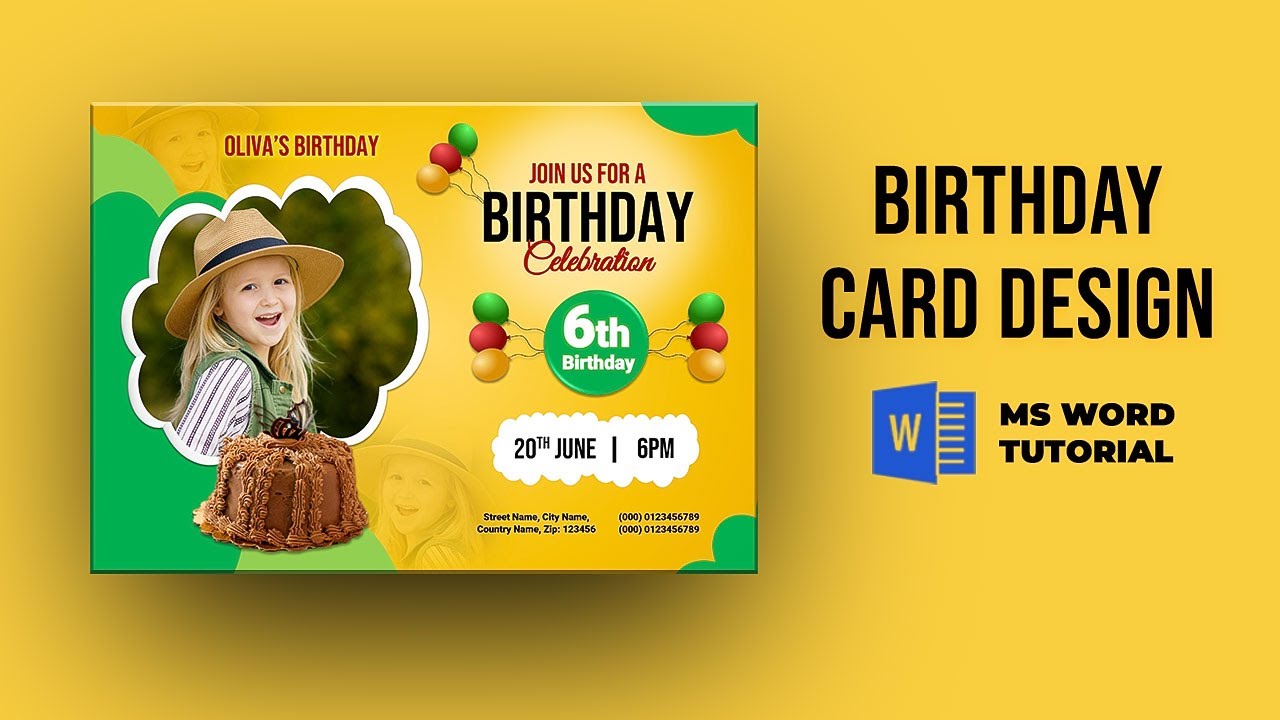 MS Word Birthday Card Design Tutorial | Microsoft Word Tutorial