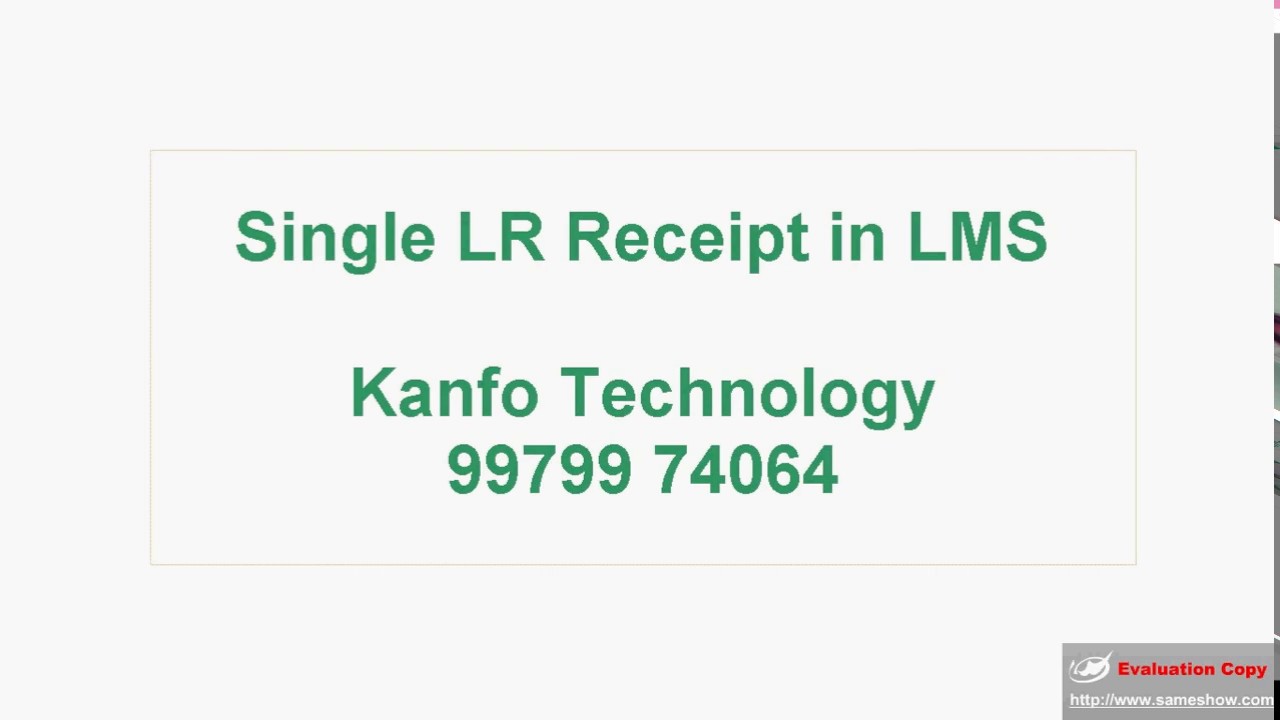 Single LR Receipt