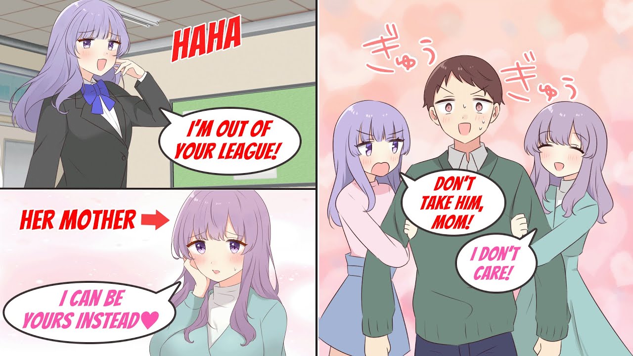 【Manga dub】The Queen Bee at School Looks Down On Me but I Got her Mom instead...【RomCom】【Harem】