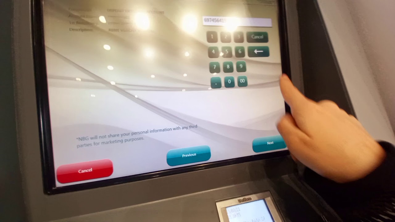 Cash deposit NBG to the landlords account