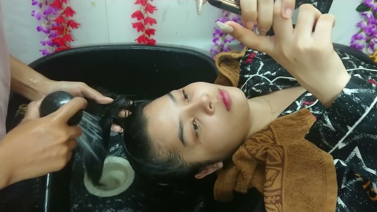 Beautiful washing Hair In salon | What you really get [ASMR]The longest hair wash I ever had