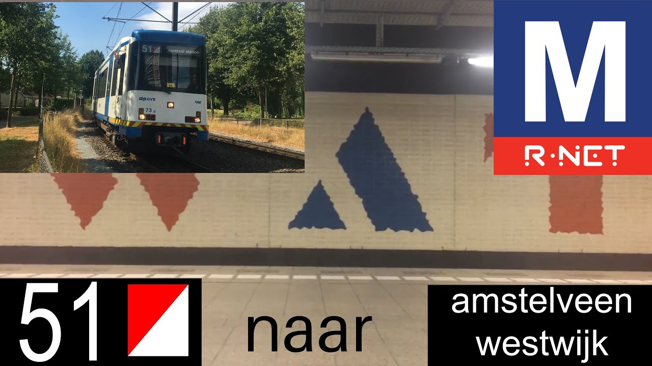 Rit in de Amsterdamse Metro: Metro 51 Centraal Station - Amstelveen Westwijk