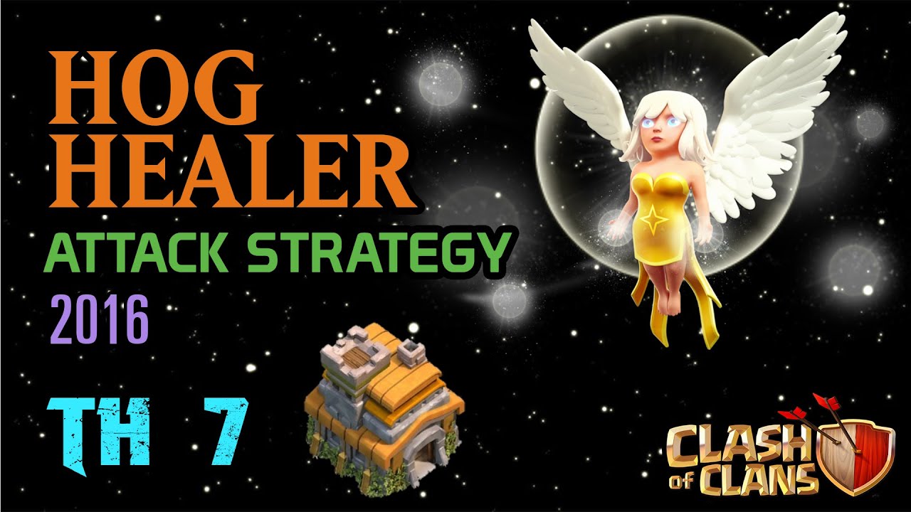 Clash Of Clans - TH7 [ Giant/Wiz/Hog/Healer ]  3 Star Attack Strategy (Updated) 2016