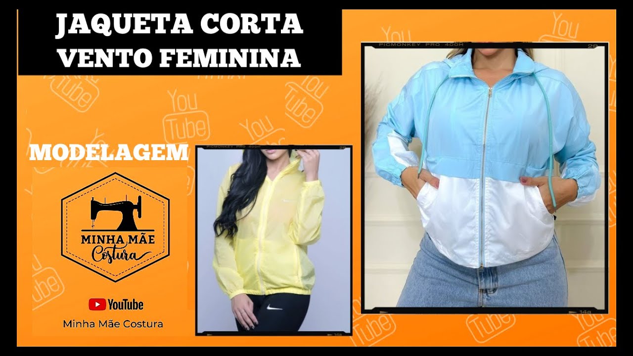 JAQUETA CORTA VENTO FEMININA - PASSO A PASSO DA MODELAGEM