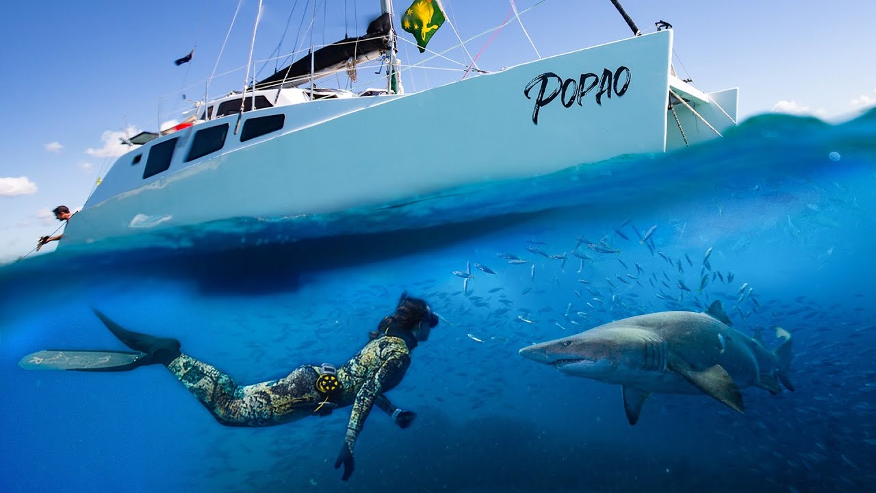 Sailing QLD: Brisbane to Double Island Point, Freediving with Sharks & Surfing at DIP (Popao) Ep.37