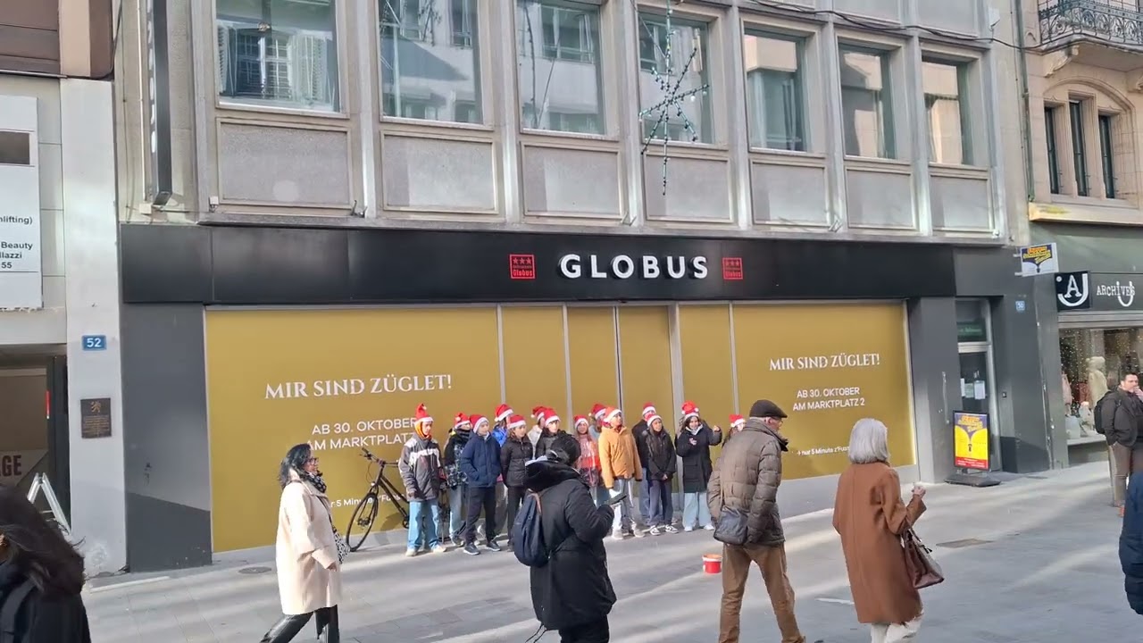 Shopping Mile Basel Switzerland. Merry christmas and Happy New Year 2026