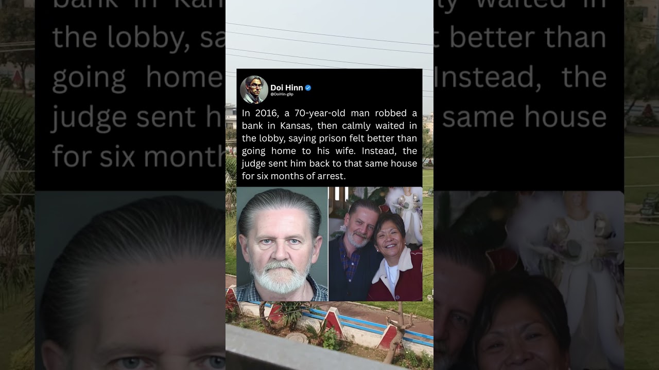 In 2016, a 70-year-old man robbed a bank in Kansas,