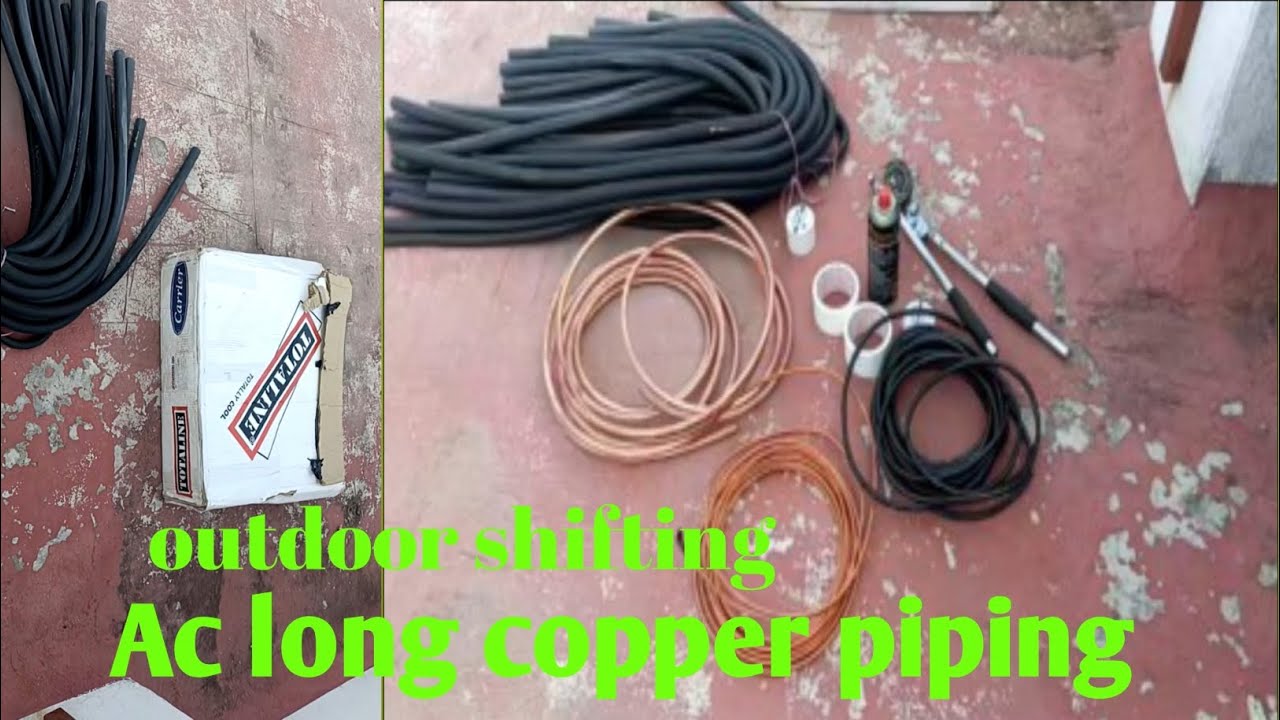 Air condenser unit copper pipe | Ac outdoor unit shifting | outdoor unit shifting | loyed ac