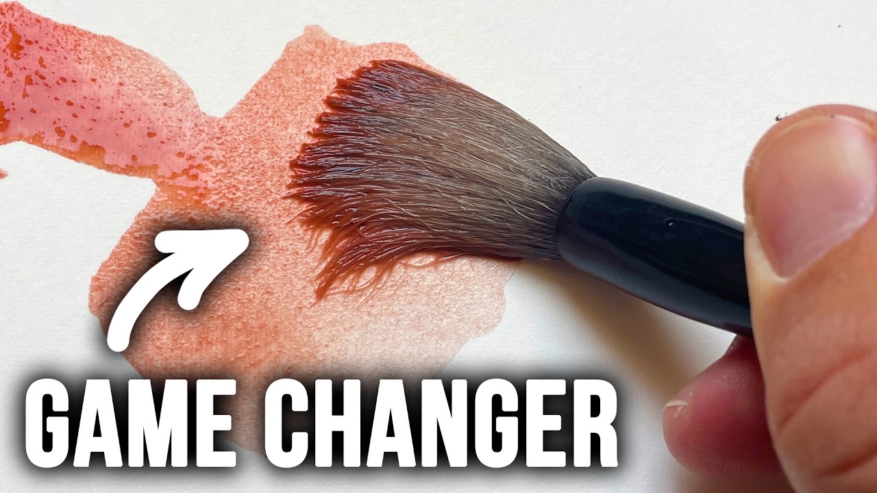 Этот приём с использованием одной кисти кардинально меняет представление об акварельной живописи.