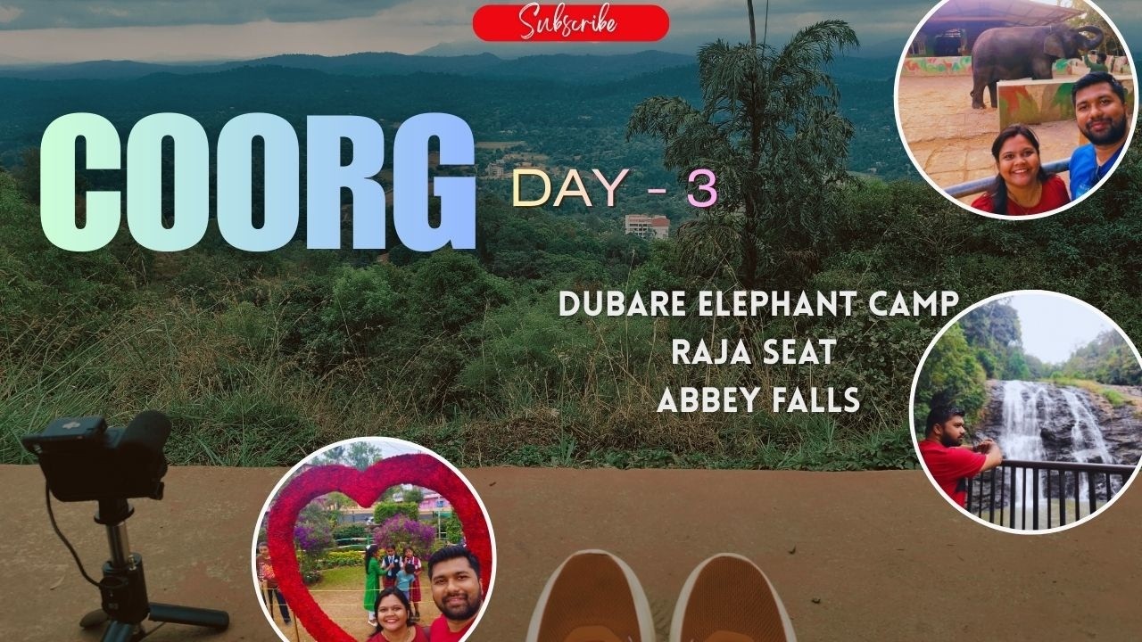 Final Day in COORG || ABBI FALLS || RAJA's SEAT || DUBARE ELEPHANT CAMP || ROADTRIP || DAY 3