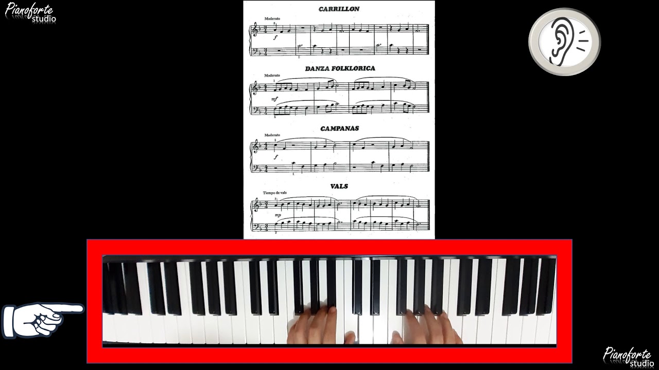 Página 39 - Carrillón, Danza Folklórica, Campanas, Vals JAMES BASTIEN ADULTOS guía de estudio
