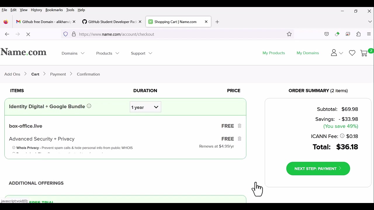 Name.Com promo code not exist