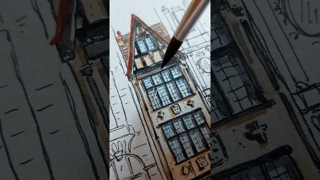 watercolour and ink drawing - London building. #watercolorpainting #watercolour #art #urbansketch